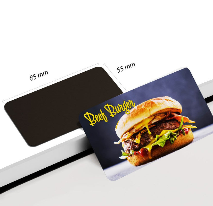 dhcrafts Rectangular Rubber Fridge Magnet Multicolor Food Burger D3 Rectangular Design Pack of 1 (8.6cm x 5.4cm)